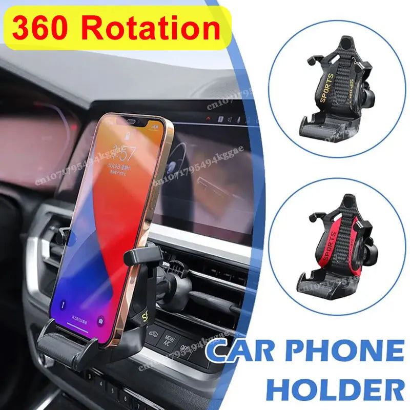 Racing Seat Design Car Phone Holder Mount Stand Suction Cup Smartphone Mobile Cell Support in Car Bracket for IphoneSamsung Mi Vue