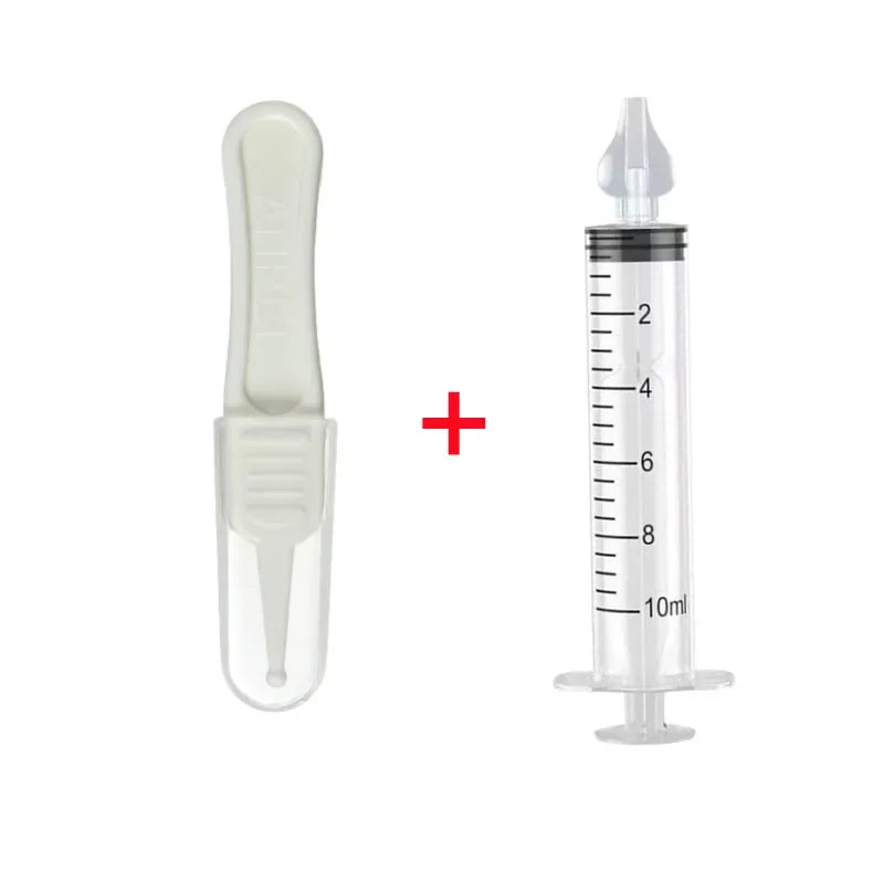 vvocci Nasal Professional Baby Aspirator with Nose Cleaning Tweezers Set Syringe Nasal with Tweezers for Newborn Infants Kids Vue B392 2PC Set A