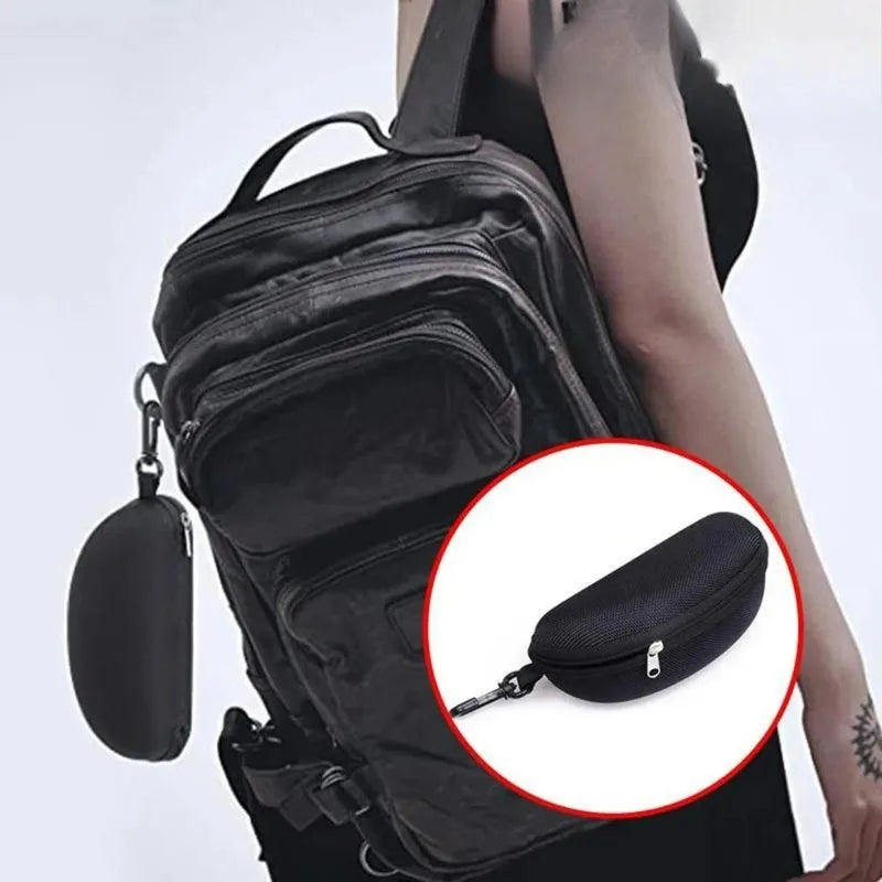NEW Portable Sunglasses Case Protector Oxford Cloth Hard EVA Zippered Eyeglasses Case with Carabiner Unisex Eyewear Accessories Vue