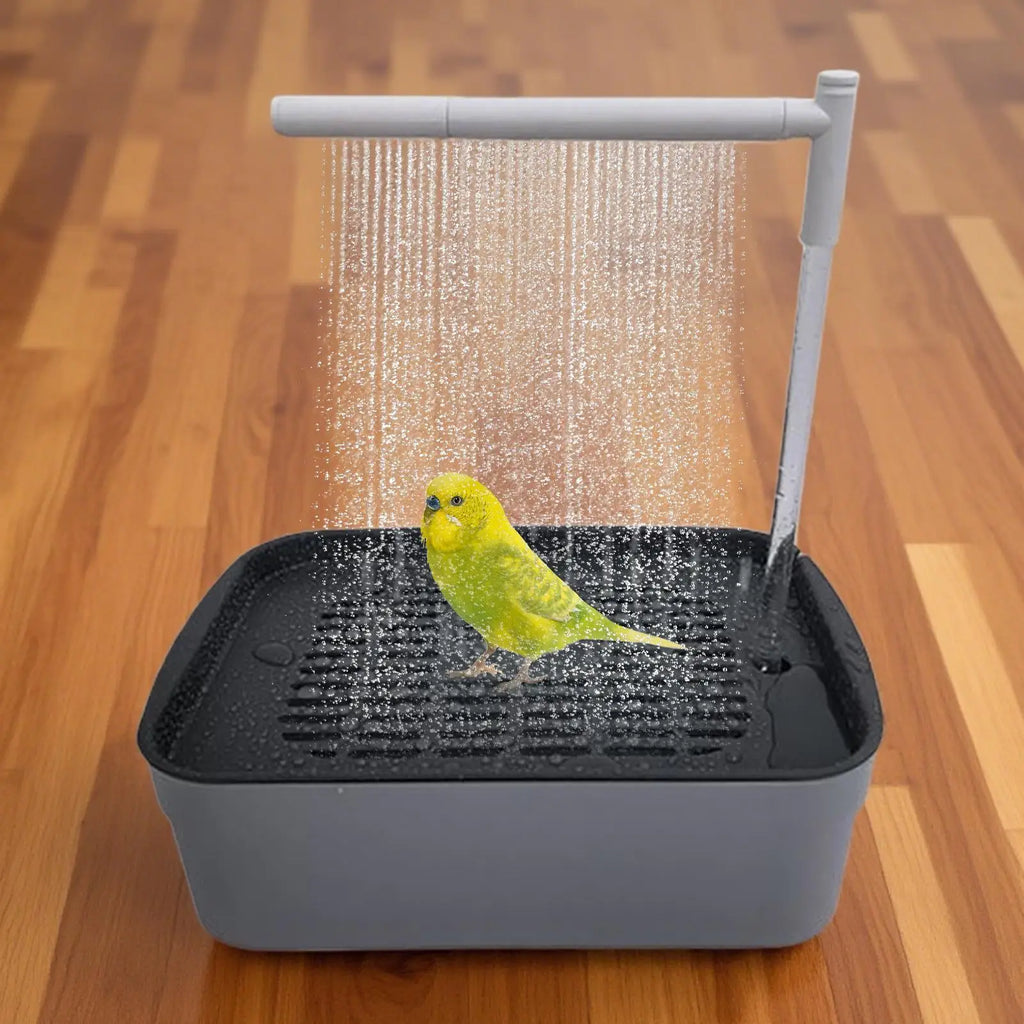 ABS Rechargeable Automatic Parrot Bird Bath Tub With Circulating Faucet Shower Pet Supplies Bathing Accessories For Cage Bird Vue