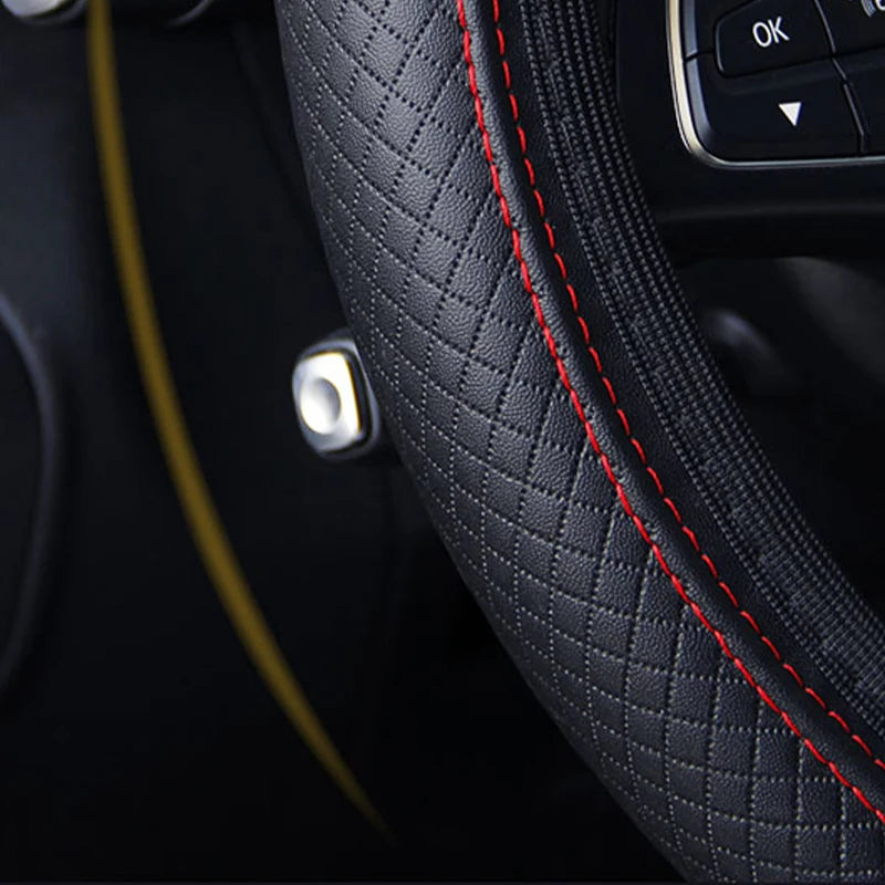 Universal Car Steering Wheel Cover Microfiber Leather Protection Cover Anti Slip Breathable for 37-39cm Steering Wheel Protector Vue