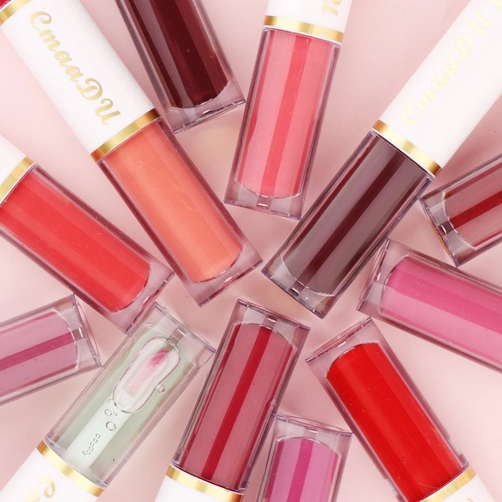 8 Colors Velvet Matte Liquid Lipstick Double-ended Lip Gloss Long-Lasting Waterproof Easy Color Non-stick High Pigment Lipgloss Vue