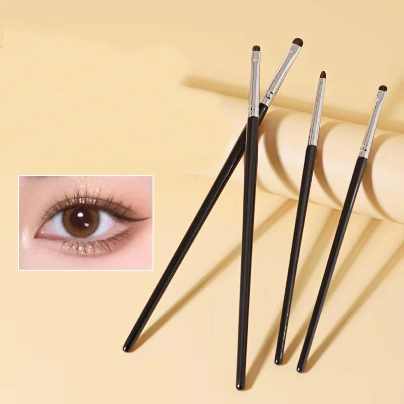 4Pcs Fine Eyeshadow Brushes Smudge Precision Eyeliner Smudge Makeup Brush Eyelid Highlighter Lying Silkworm Makeup Brushes Tools Vue
