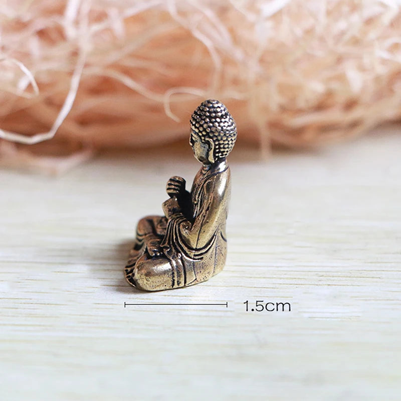 2Colors Pure Brass Miniature Shakyamuni Buddha Decoration Home Decor Miniature Figurine Vue