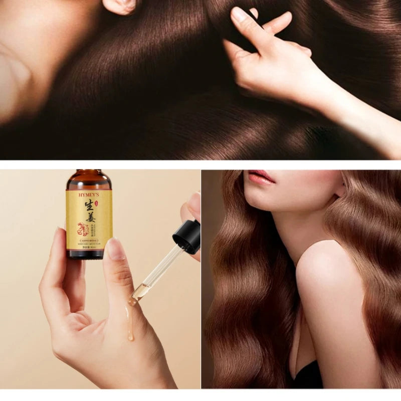 30ml Ginger Hair Care Solution, Refreshing and Non-Greasy, Easy to Absorb, Moisturizes Dry Hair, Making It Smooth, Silky, and Shiny. Vue