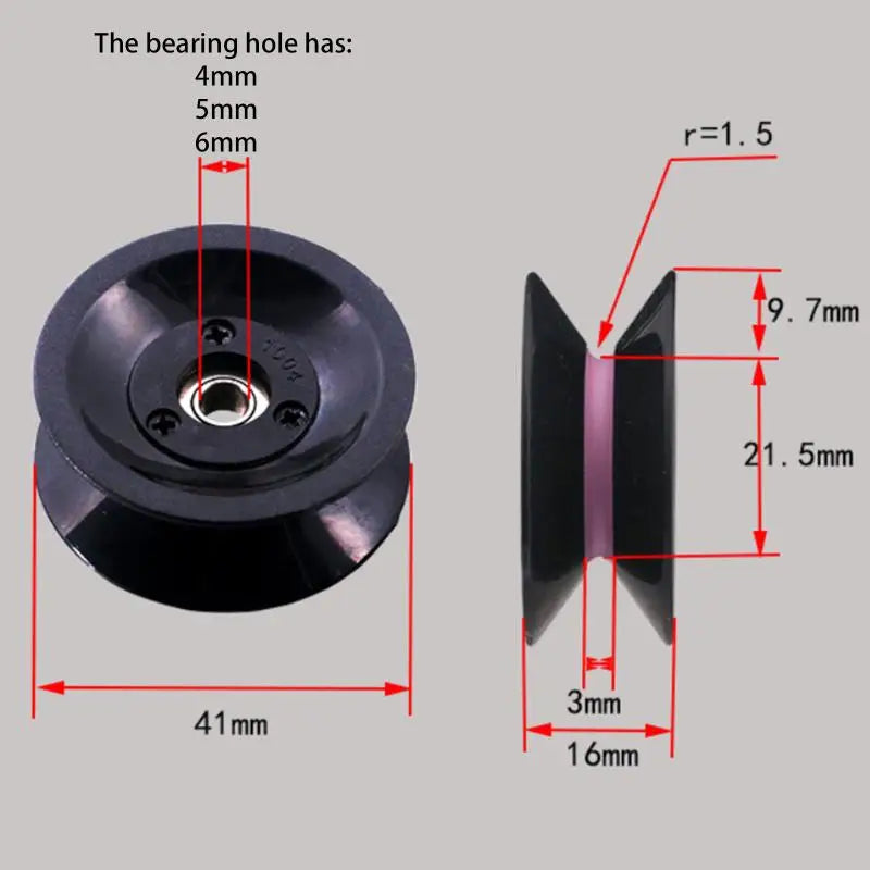 2Pcs 1004 U-Groove & V-Groove Ceramic Guide Wheel, Wire Winding Machine Pulley Combination Wire Guide Wheel Vue