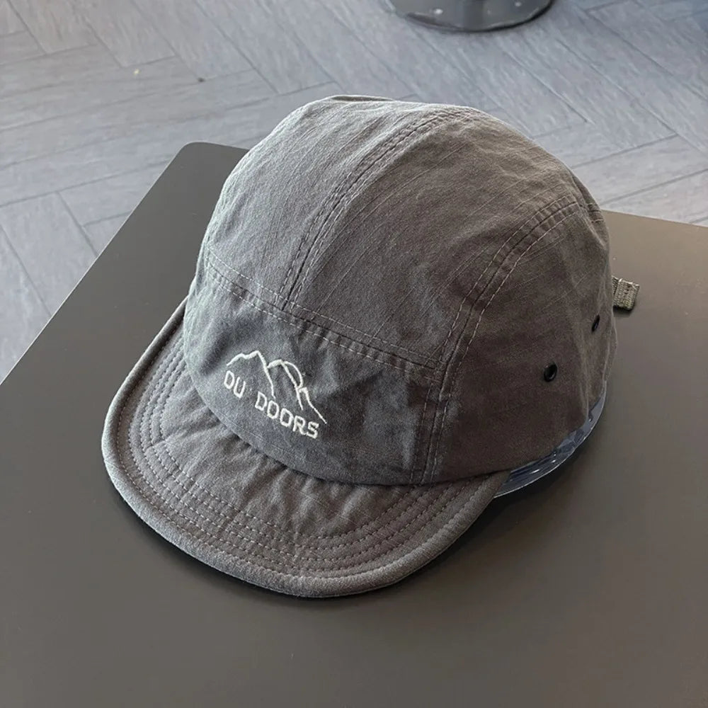 Casual Short Brim Baseball Cap Sun Protection Adjustable Sports Vue Dark Grey