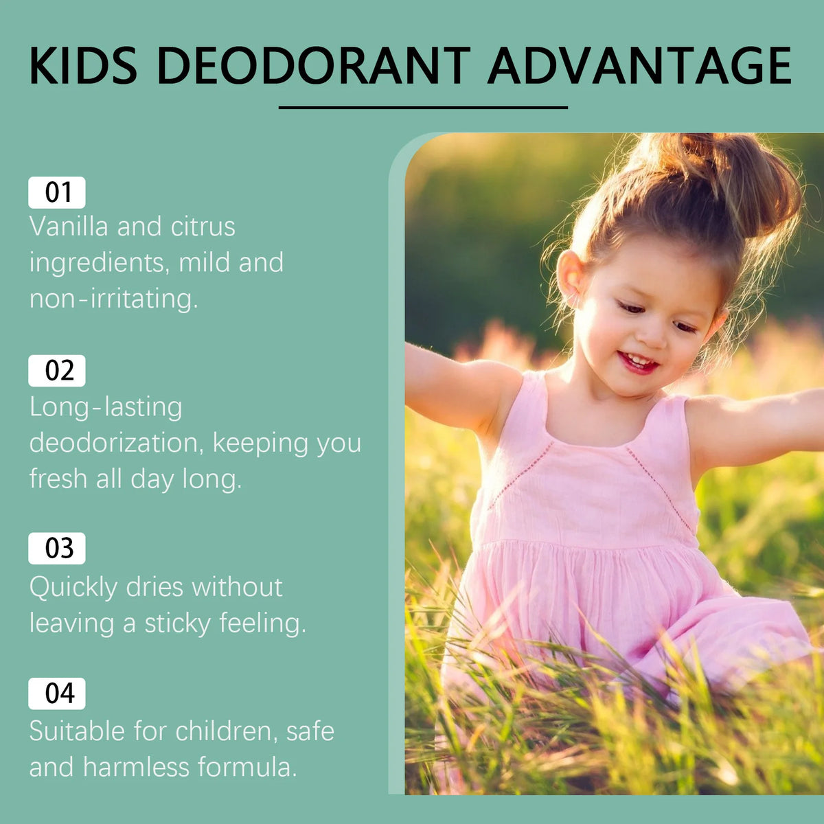 Wiieey 50ml Fresh Natural Deodorant For Kids Teens Aluminum Free Paraben Free Deodorant Burst Gentle And Non-Irritating Gifts Vue