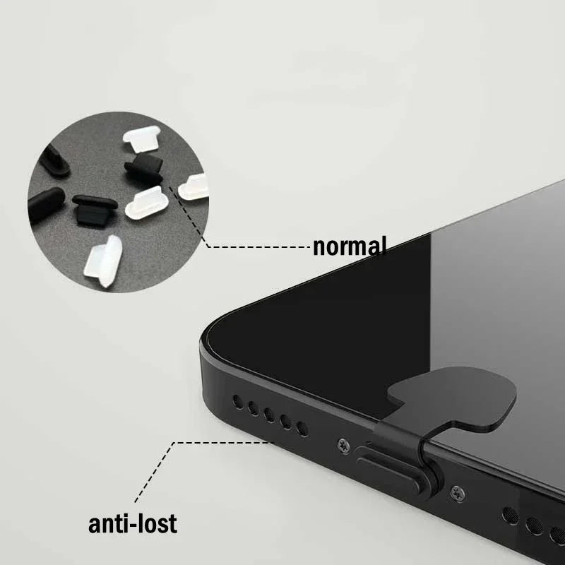 2/4/6pcs Mobile Phone Silicone Dust Plug for IOS Type-C Cellphone Charger Dock Stopper Cap Dustproof Protector For iphone 14 13 Vue