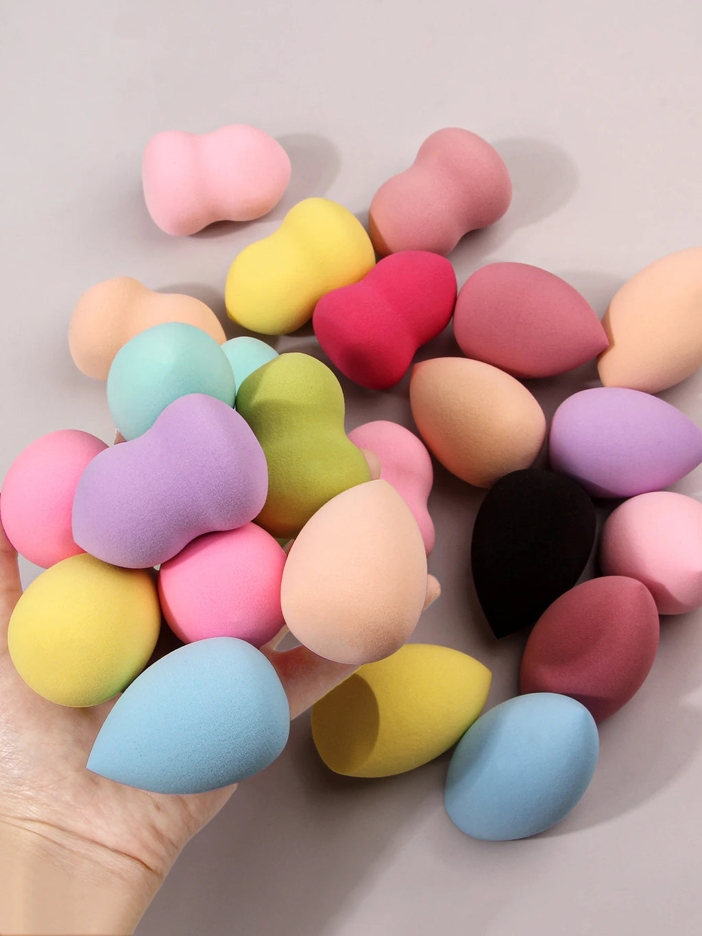Big Size Makeup Sponge, Color Shapes Randomly Mix Colors 25pcs Water Drop Design Cosmetic Face Sponge Beauty Sponges Egg Shaped Vue