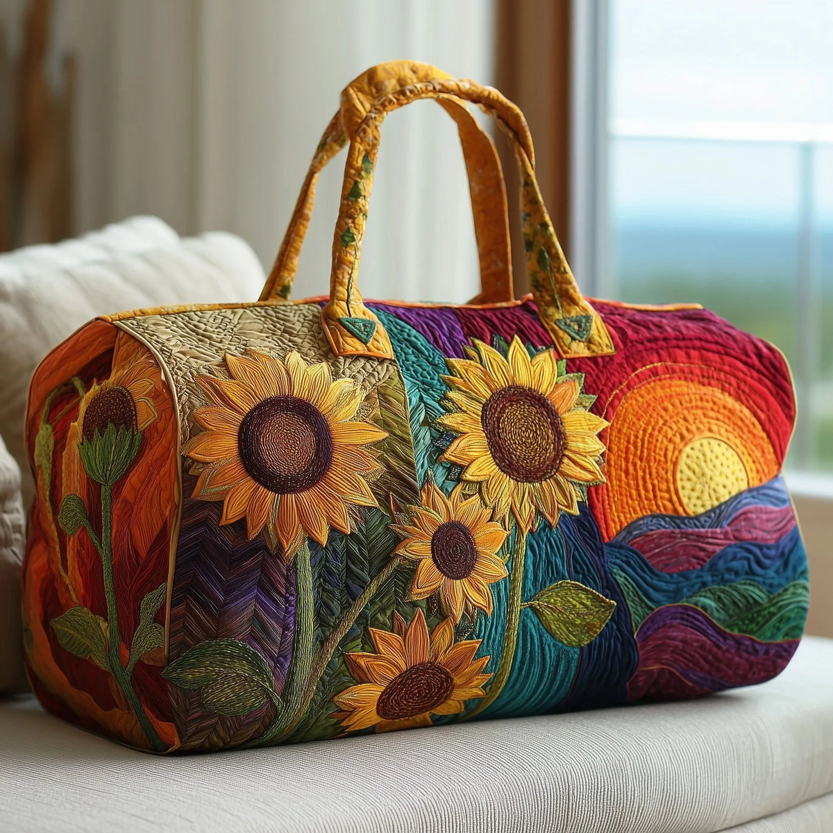 Women's 3D Quilted Travel Duffel Bag – Nature Print, 27 Colors