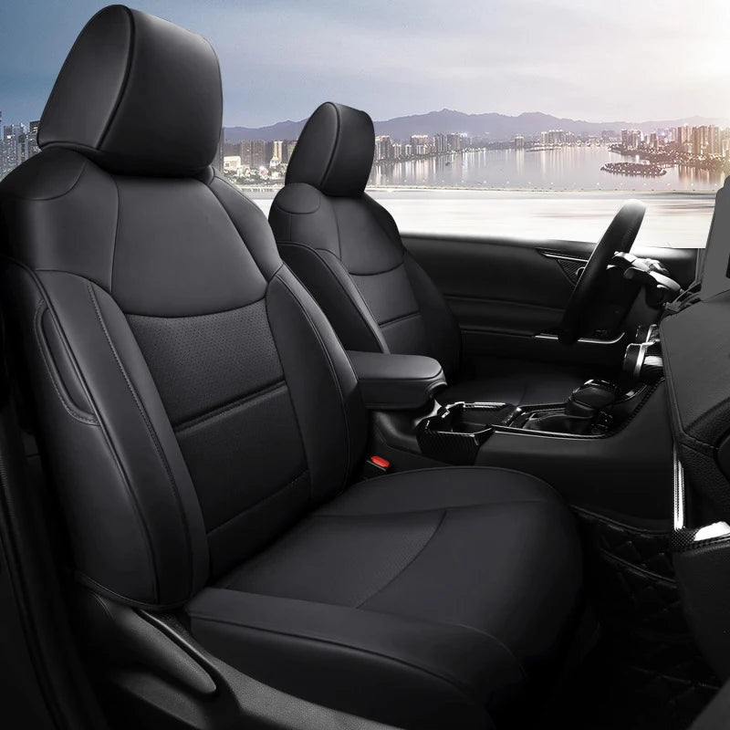 Custom Fit Car Seat Covers For Toyota Rav4 2019-2025 Airbag Compatible Leather Seat Cushion Interior Decoration Car Accessories Vue