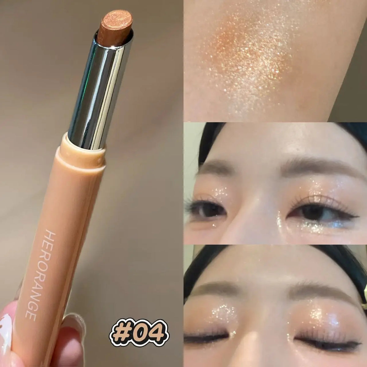 Pearlescent Eye Shadow Stick Shimmering Clear Sparkle Purple Blue Lying Silkworm Pencil Long Lasting Glitter for Eyes Makeup Vue 04 1g