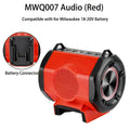 Portable Bluetooth Audio Rechargeable Speaker for Milwaukee 18V Li-ion Battery with USB and Type-C Ports for Home and Parties Vue For Milwaukee