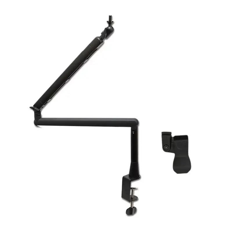 Hot-Microphone Bracket, Adjustable 360 ° Suspension , Adjustable Rod Microphone Bracket, With Desktop Mounting Clip Vue Black A