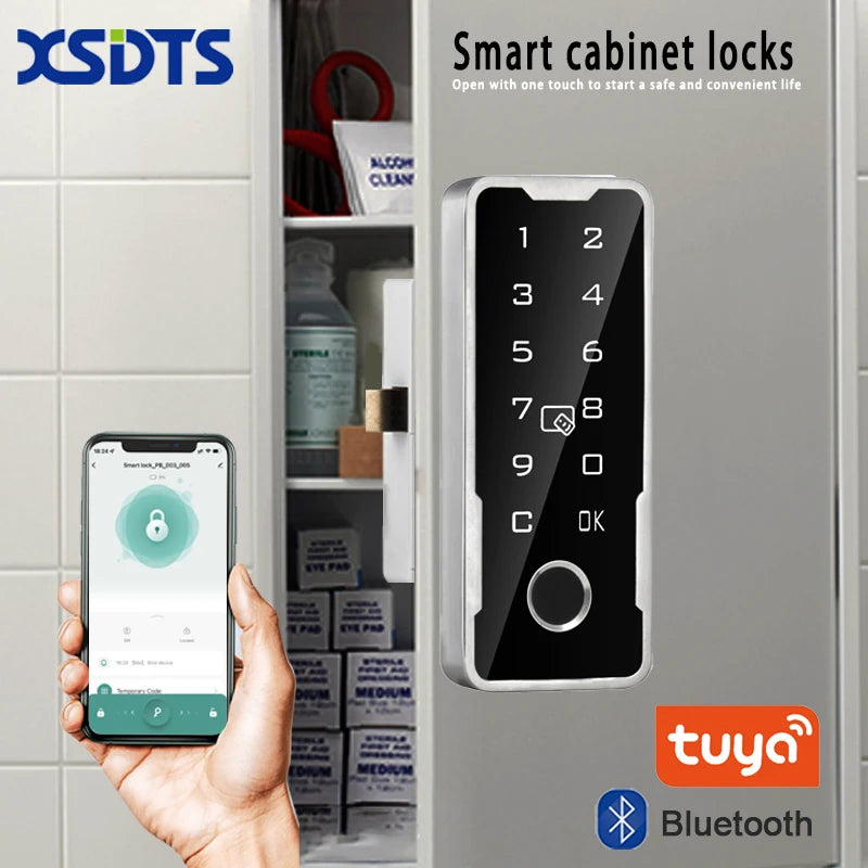 Smart Drawer Cabinet Invisible Lock Tuya APP Fingerprint Ic Card Unlock Cabinet Furniture Electronic Keyless Sensor Lock Vue