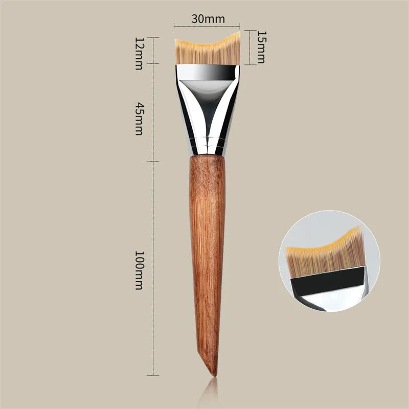 Ultra Thin Crescent Foundation Brush Curved Crescent Fish Tail Foundation Brushes Non-Powder Absorbing Face Mask Makeup Brush Vue
