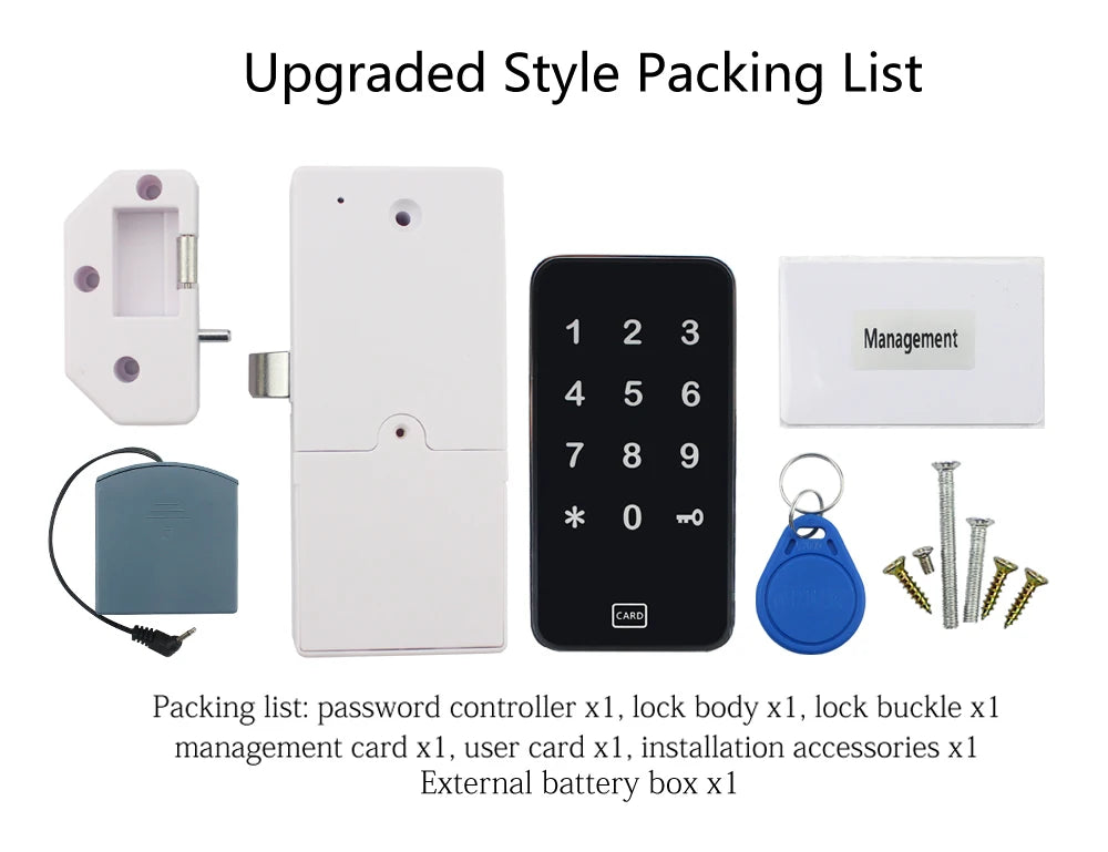 Smart drawer door lock RFID card inductive access control electronic lock household wardrobe lock Vue Upgrade style