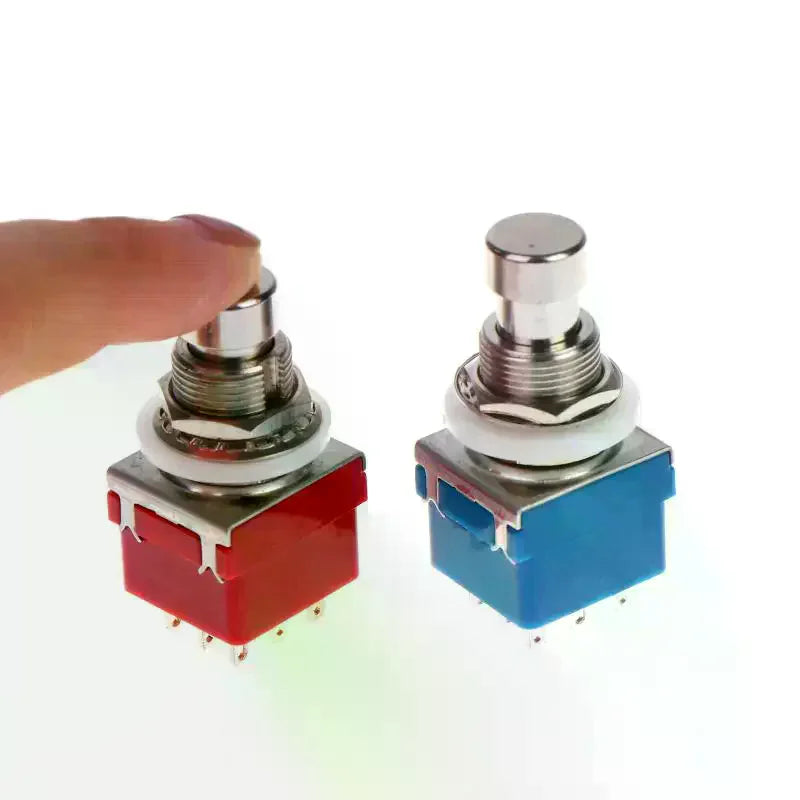 1/3Pcs Button Direct Conversion Switch 9 Pin 3PDT Latching Guitar Switch Guitar Effects Pedal Box Stomp Foot True Bypass Vue