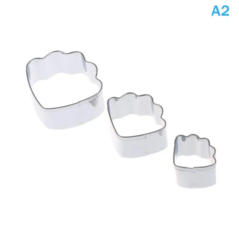 Heart and Flower Cookie Cutters 3 Size Stainless Steel Fondant Molds Set for Cake Decorating Creative Baking Vue Clouds