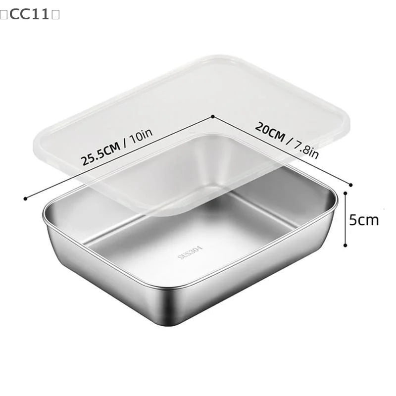 CC11Stainless Steel Sushi Display Plate Rectangle Tray Sashimi