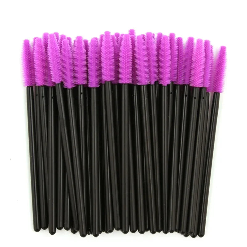 Lashes Cosmetic Brushes Makeup Tools 50PCS Eyelash Brush Silicone Gel Eyelashes Brushes Mascara Wands Applicator Spoolers Vue