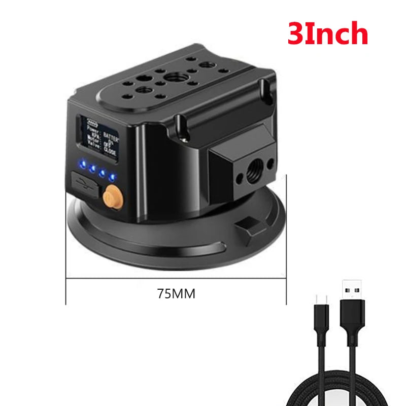 4.5/5/6 Inch Strong Electric Suction Cup Car Camera Suction Cup Shock Absorption Sports Camera Fixed Shooting Tool for Cam Phone Vue 3 inch