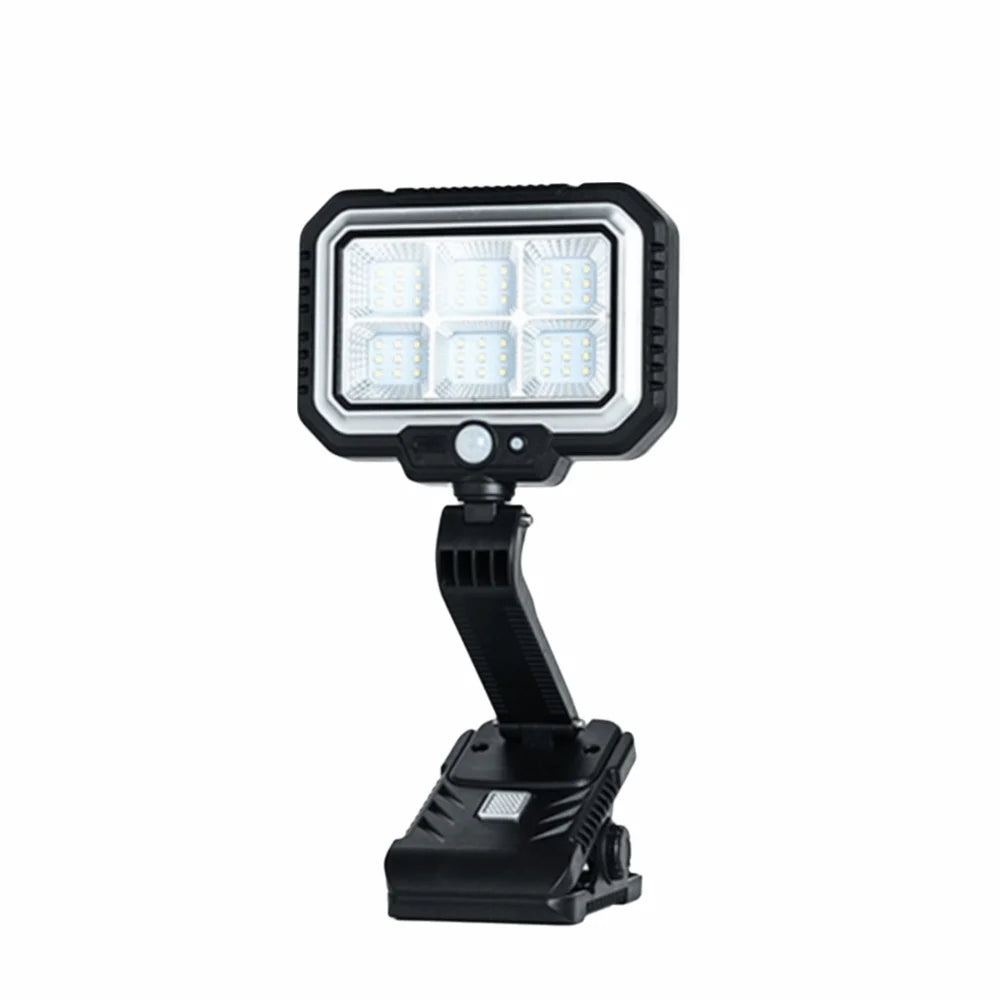 360° Rotatable Solar Clip Lamp Foldable Portable Rotating Solar Light Human Body Sensor Rainproof LED Work Lights Lamp Vue style 1
