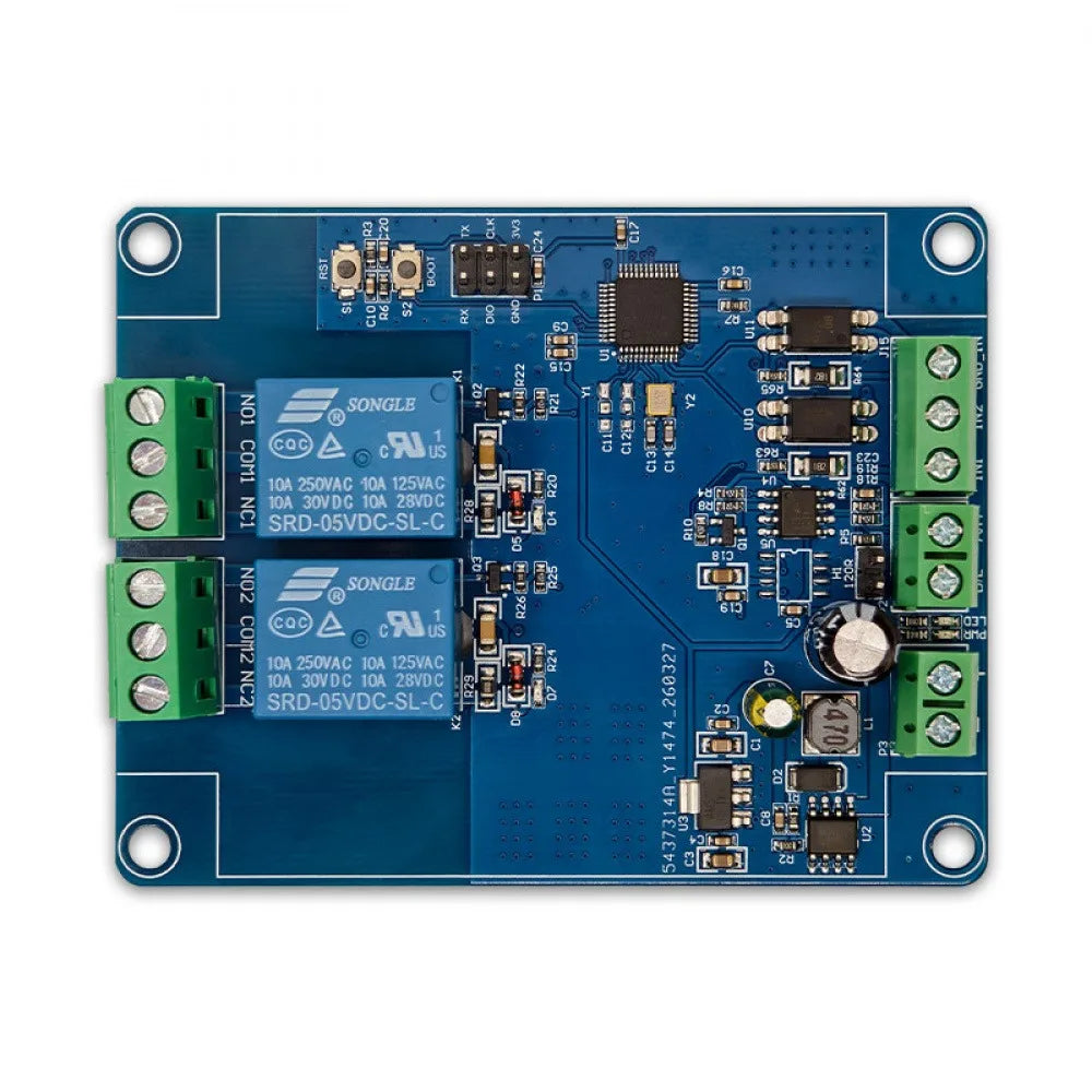 DC7-48V RS485 CAN Dual Channel Relay Module 2IN 2OUT NO NC Serial Port Control Support Modbus RTU Optocoupler Input DC3.3-24V Vue Default Title