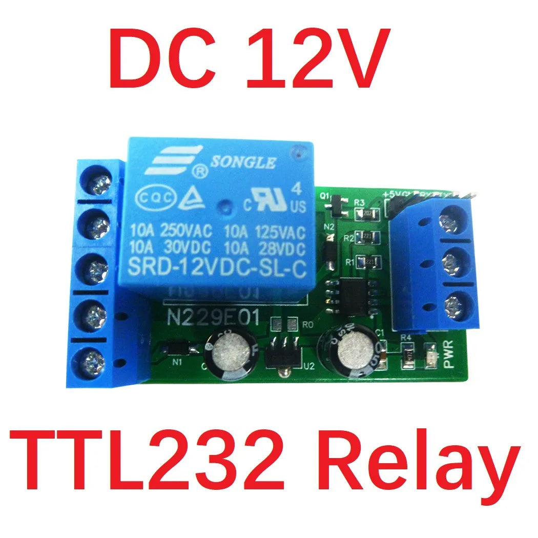DC 5V 12V 1 Channel TYPE-C USB Relay Board RS232(TTL) PC UART Serial Port Switch Relay Module with Power Indicator Vue
