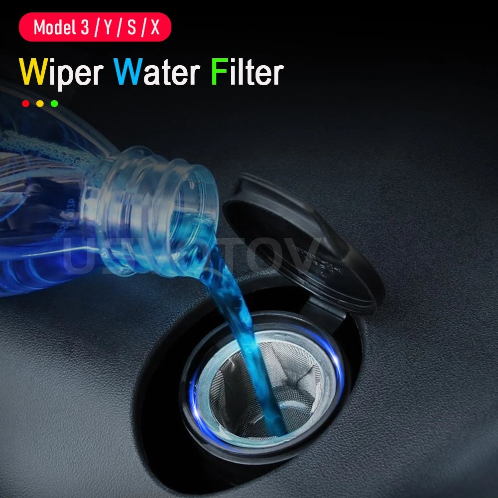 Anti-Clog Wiper Fluid Funnel for All Tesla Model 3 Y YL S X Windshield Washer Glass Water Filter Fluid Funnel Travel Accessories Vue