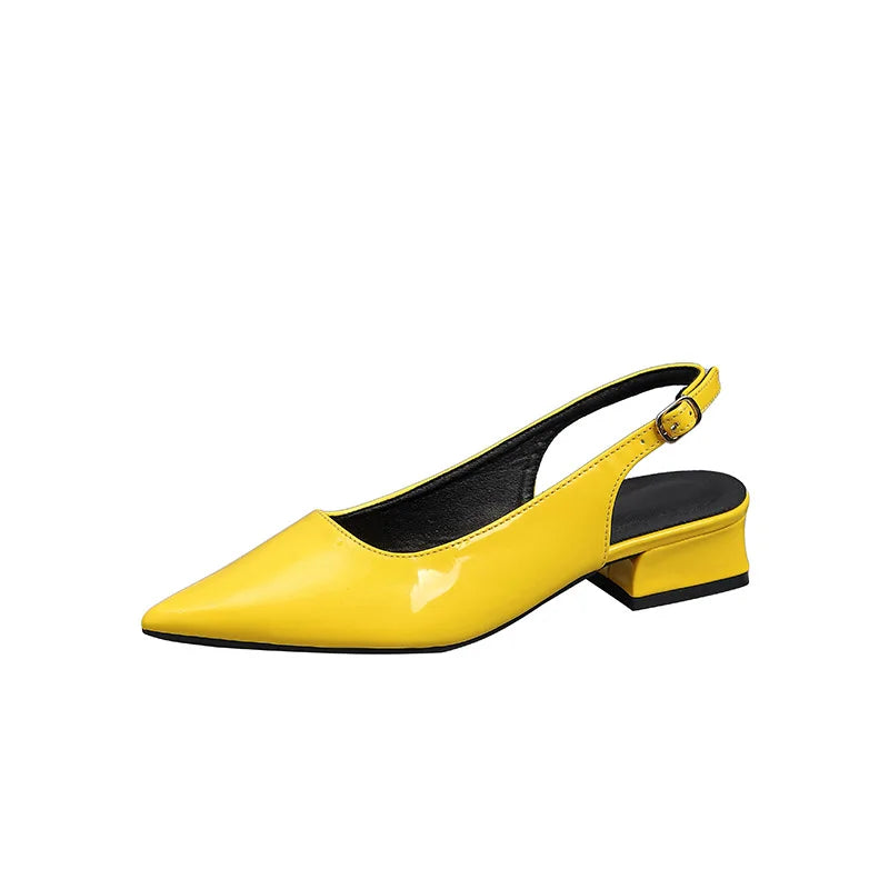 Women's Pointed Toe Slingback Block Heel Sandals | Sizes 35–43 Slingback Heeled Sandals Vue yellow 36