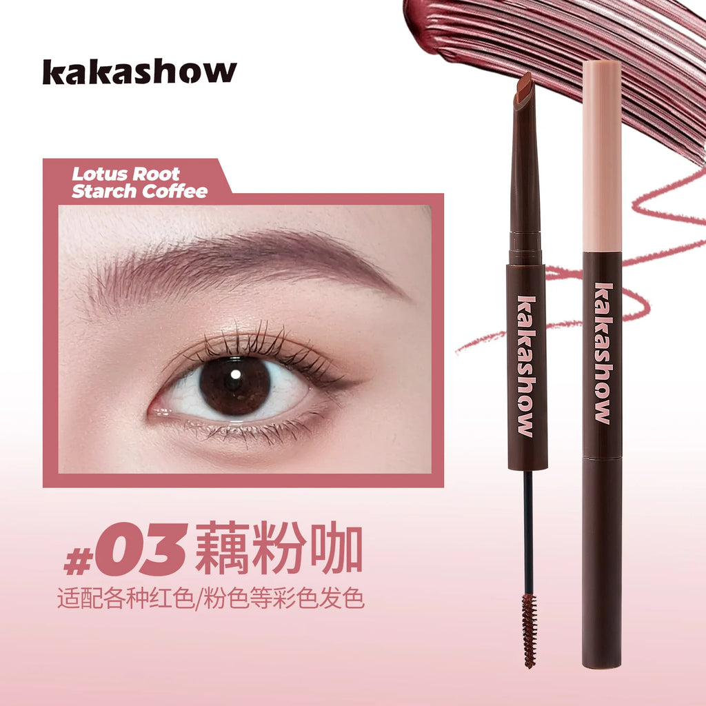 Kakashow Double Headed Eyebrow Pen, Eyebrow Dyeing Cream, Long Lasting Color Rendering, Eyebrow Pen Cream Vue 03