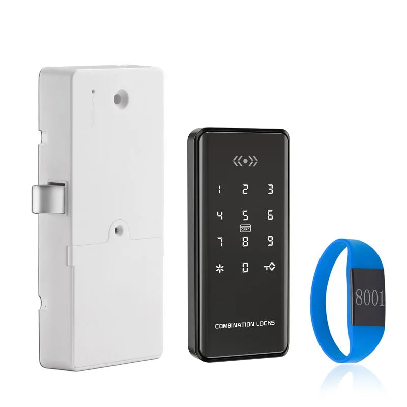 Security Cabinet Password Locks Keyless Drawer Combination Code Digital Lock for Gym Locker Lock Electronic RFID Furniture Lock Vue Black