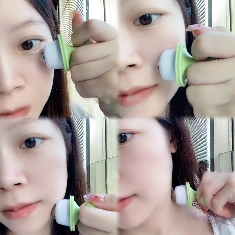 2/1Pcs Potted Plant Eye Massager Portable Ice Compress Rollerball for Puffiness & Dark Circles Relief Travel Face Neck Care Tool Vue