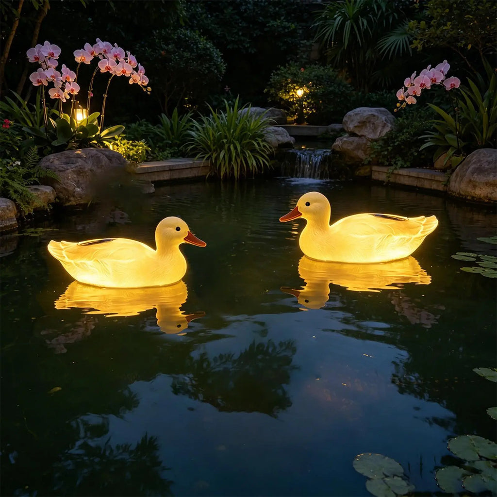 Solar Floating Pool Lights, Cute Duck Design Waterproof LED Lamp, UV Resistant Outdoor Decor for Garden Pond Fountain decorate Vue