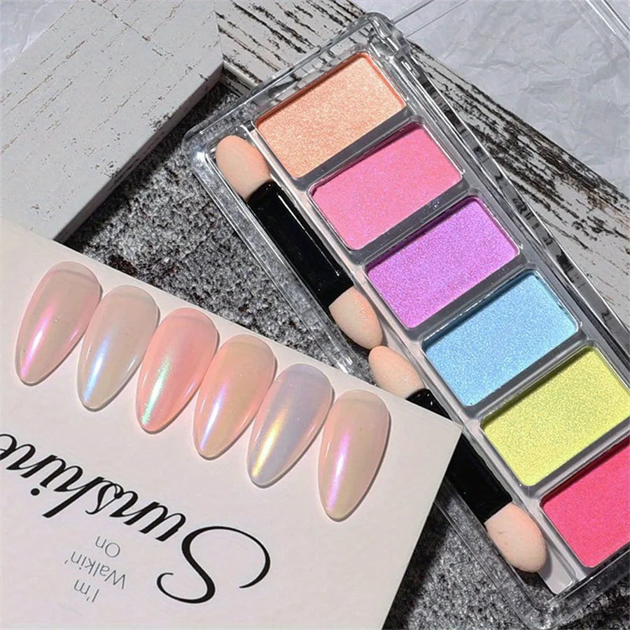 1pc Chrome Nail Powder Nail Art Powder Nail Glitter Mirror Effect Nail Powder Metal Powder for DIY Nail Art Decorations 6 Colors Vue