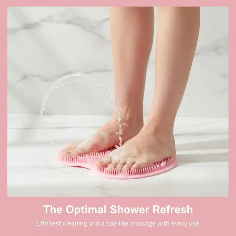 Non Slip Exfoliating Shower Foot Scrubber Mat Wall Mounted Bath Wash Pad Back Washer for Home Bathroom Spa Routine Vue