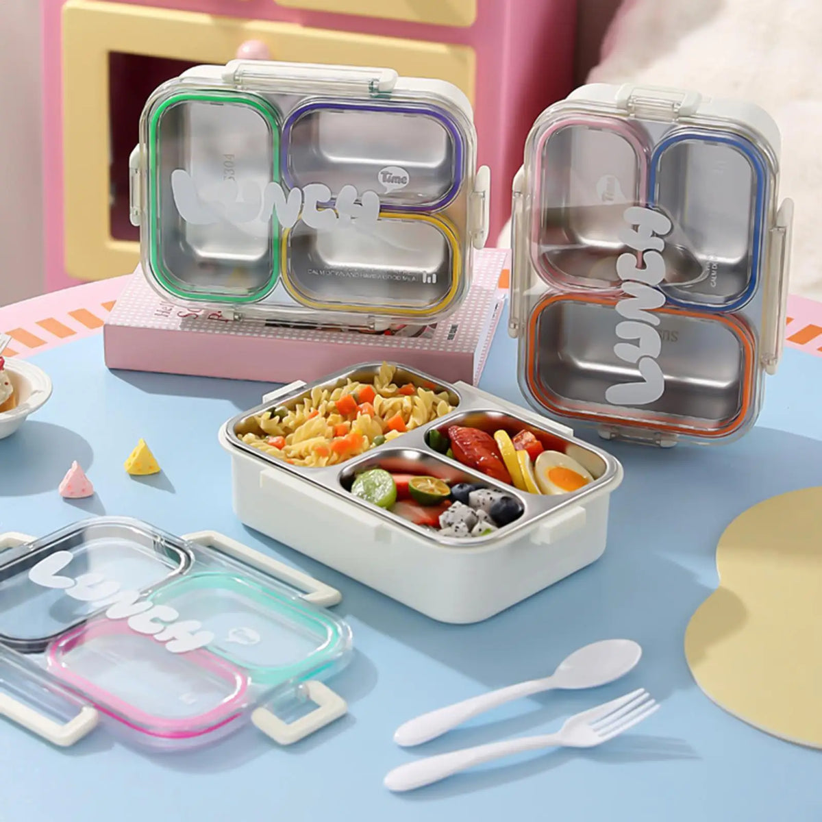 Stainless Steel Lunch Box, Leak-Proof Insulated Food Container, Portable Thermal Bowl for School Camping Commuting Picnic Vue