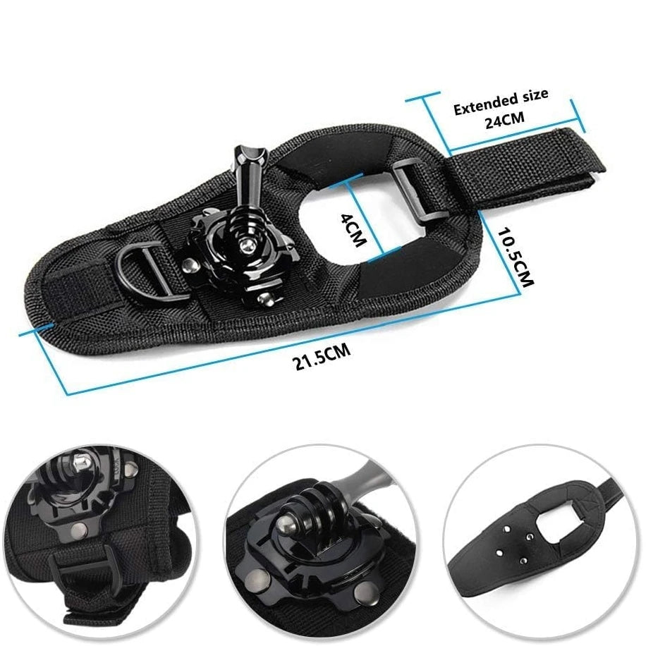 360° Rotation Glove Wrist Strap Wristband Mount For GoPro Hero 13 12 11 10 9 8 7 6 5 DJI Osmo Action 5 Pro Camera Accessories Vue