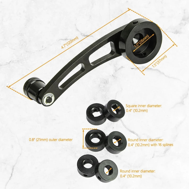 2Pcs/Set Universal Silver/Black Car Aluminum Alloy Window Rocker Handle Window Hand Crank Window Rocker Vue