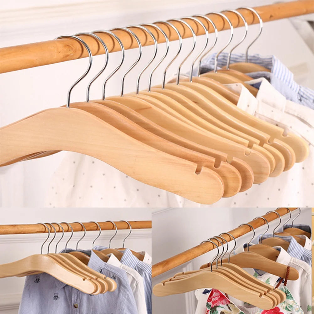 ABKW-Wooden Baby Hangers,Kids Hangers,Notched Shoulder Design For Children Clothes,Decoration Hanger,20 Pack,Small Vue Wood Color