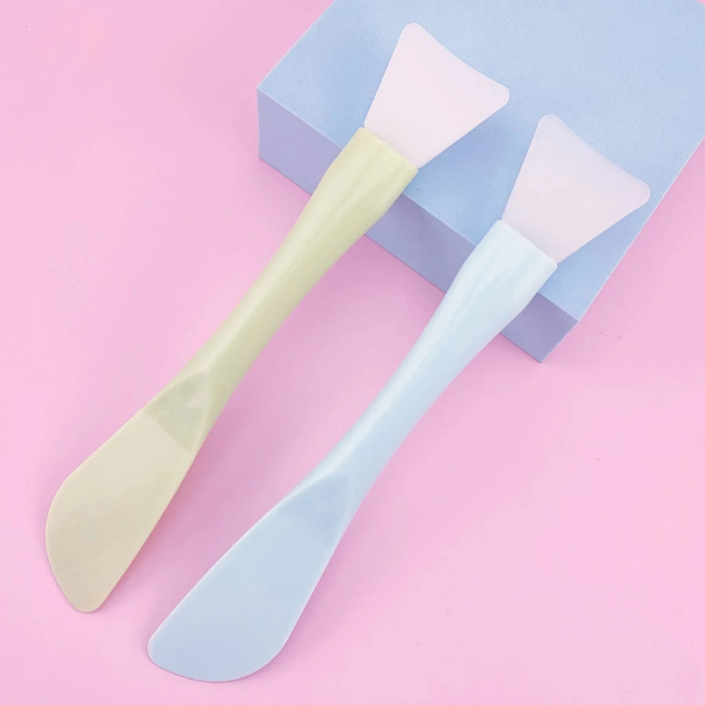 Silicone Facial Mask Brush DIY Film Adjusting Beauty Tool Soft Head with Scraper Integrated Dual-use Mud Film Brush wholesale Vue