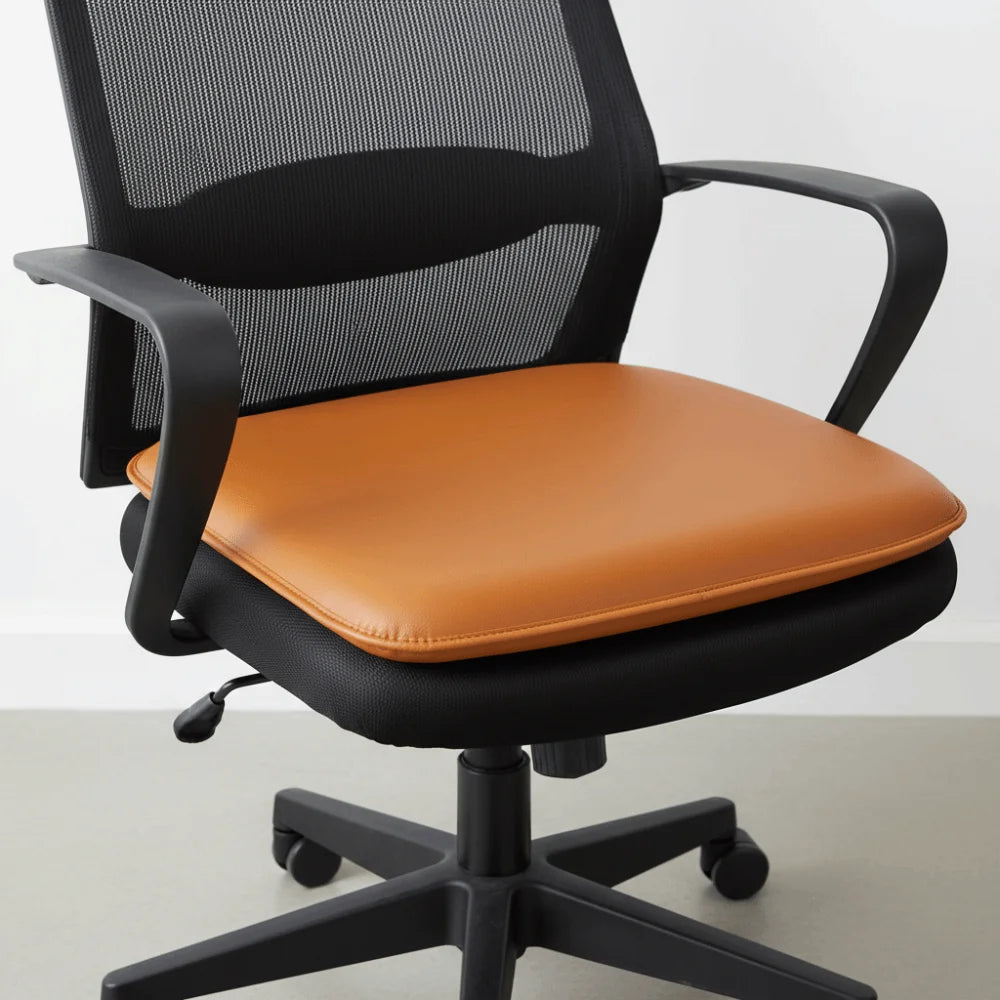 Waterproof D-Shape PU Leather Seat Cushion Dirt-resistant Thickened Table Chair Mat Non-slip Solid Color Dining Chair Cushion Vue