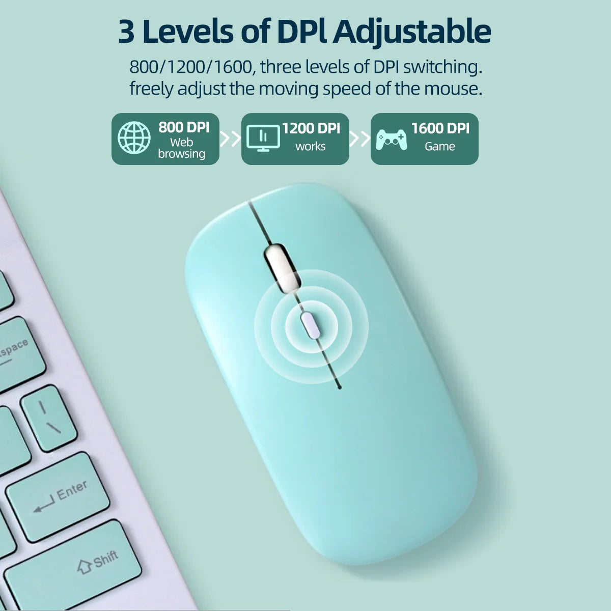 Lenovo Wireless Mouse For Tablet Laptop Computer Mini Ultra Thin Wireless Mice Bluetooth 5.0 Battery version Mute Button Mouse Vue