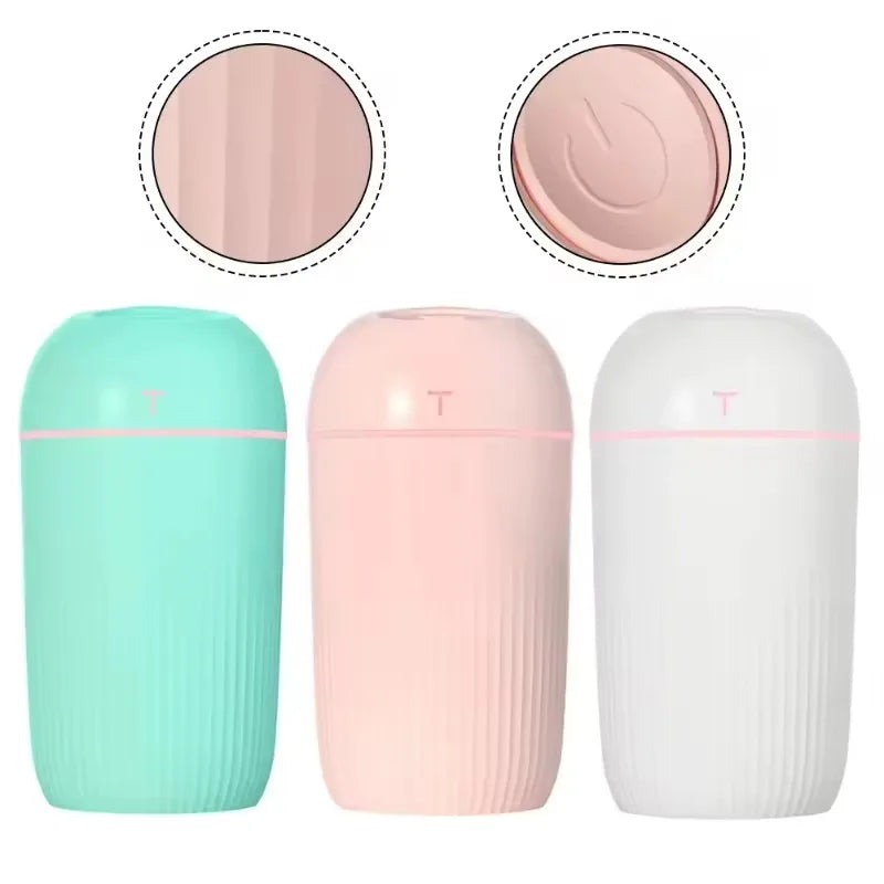 Portable 220ml Mini USB Humidifier with Colorful LED Lights Ultrasonic Cool Mist Air Diffuser for Home Office Car Bedroom Vue