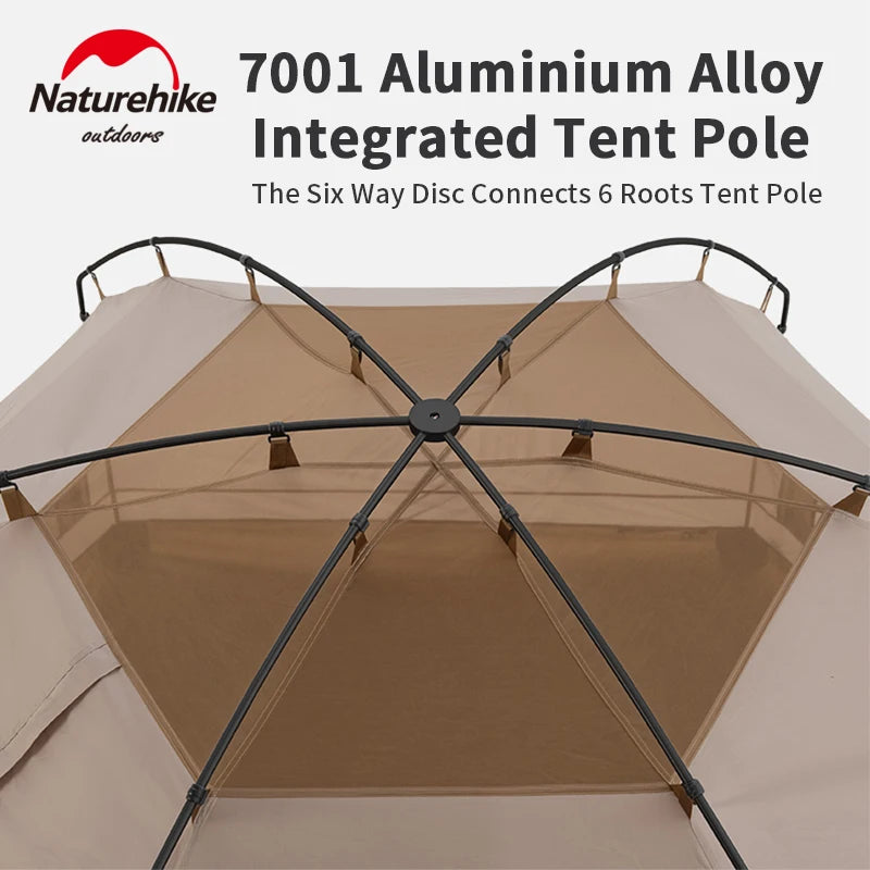 Naturehike MG Hexagon Tent 3-4 Person Waterproof Family Camping Family Camping Tent Vue