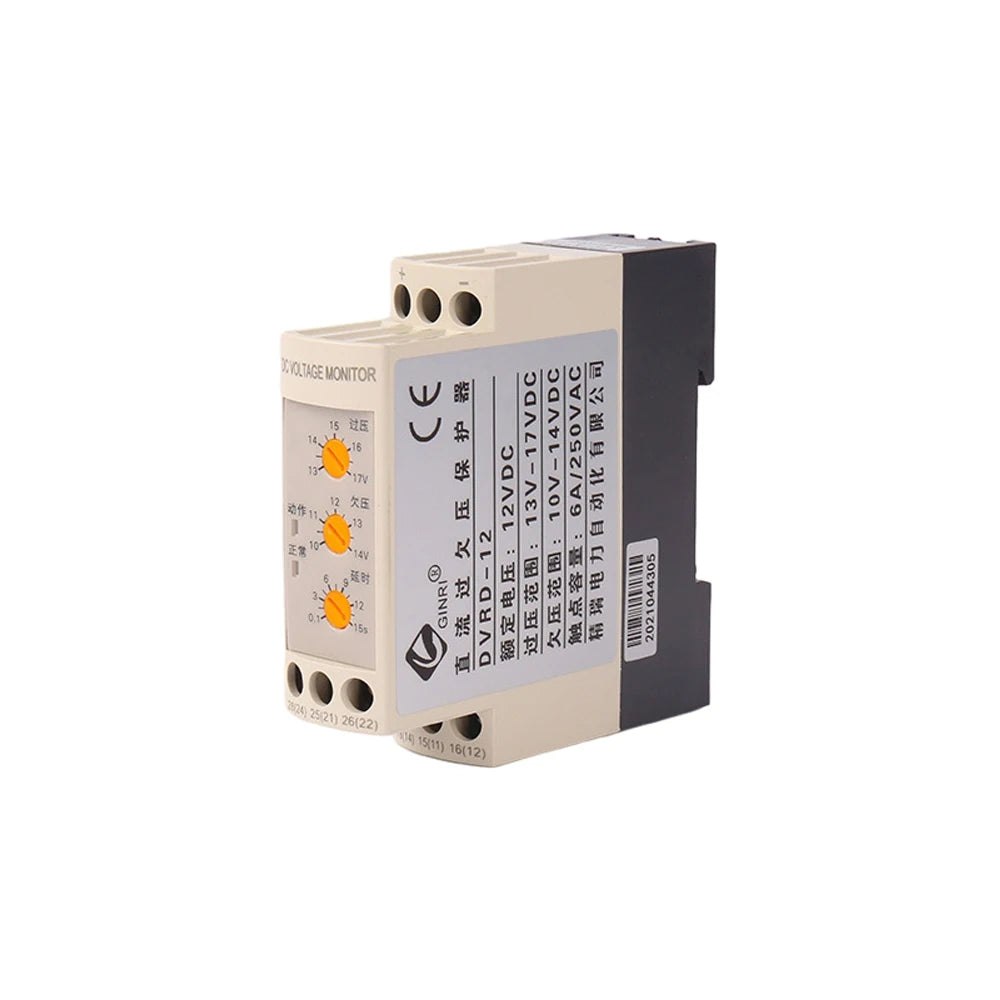Over Under Voltage Protector Relay Device Switch DC12V/DC24V/DC36V/DC48V Over Under Voltage Values Adjustable Protector Relay Vue