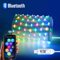 Smart RGB LED Strip Light 20M Fairy String Lights W/ APP Control Music Sync 12 Modes USB Powered for Xmas Home Decor Vue RGB USB 20m