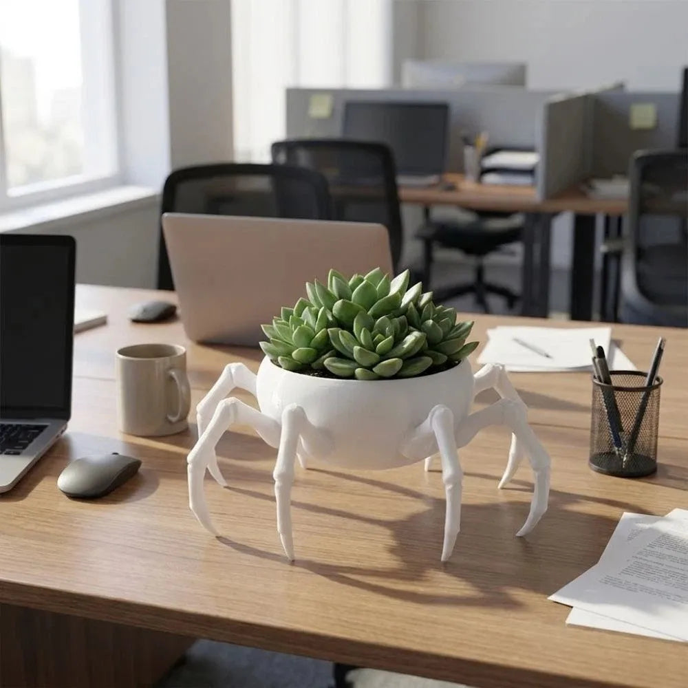 3D Printed Spider Shaped Planter Novelty Multi-functional Jewelry Storage Tray Plastic Gothic Style Flower Container Home Decor Vue